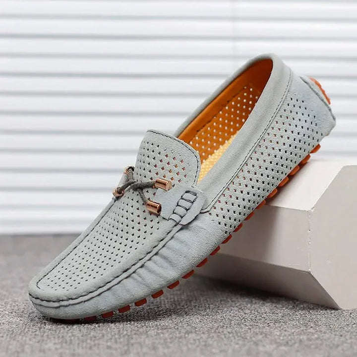 GIANNI PERFORATED LEATHER LOAFERS