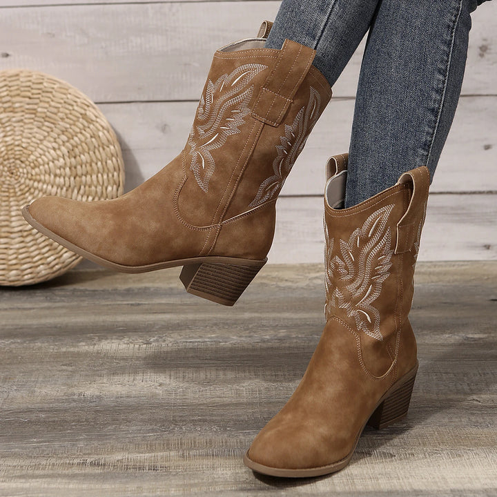 Delilah | Pointed-Toe Embroidered Western Boots