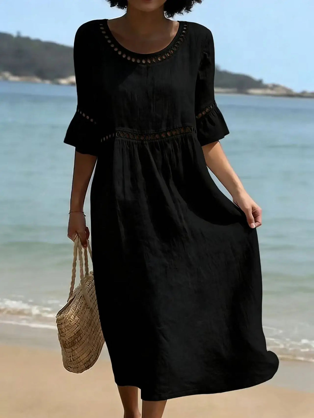 Elenora Long dress with a slimming effect on the tummy
