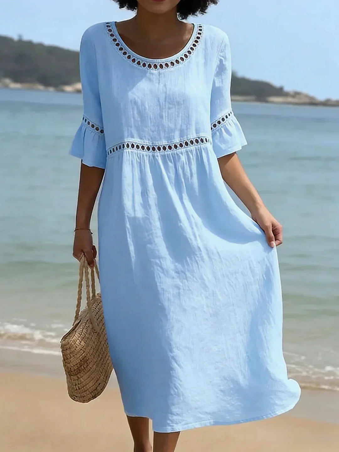 Elenora Long dress with a slimming effect on the tummy