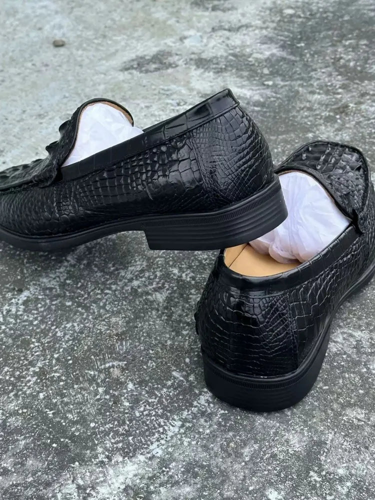 Cavendish | Distinctive Croc-Effect Loafers