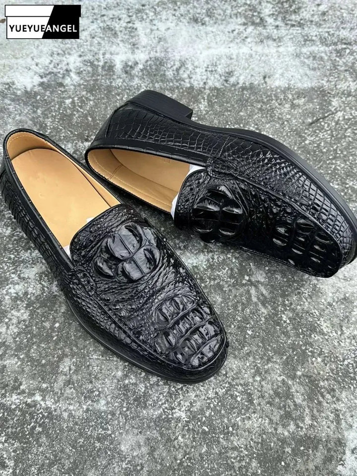 Cavendish | Distinctive Croc-Effect Loafers