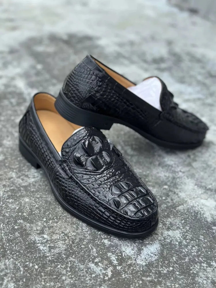 Cavendish | Distinctive Croc-Effect Loafers