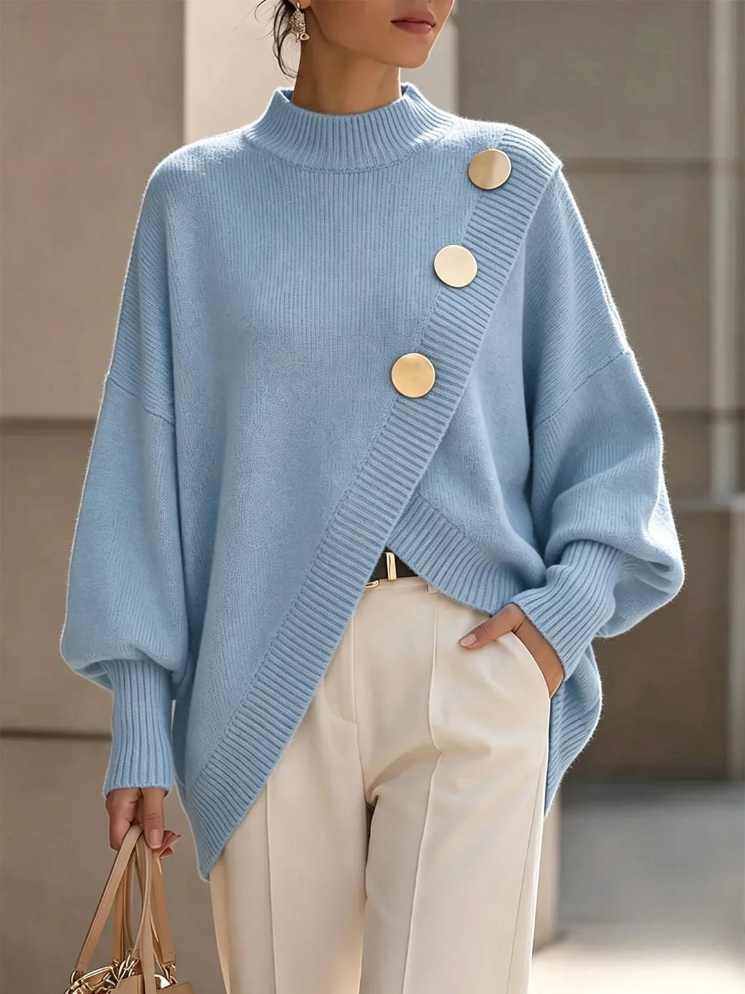 Adeline Elegant Button Detail Jumper