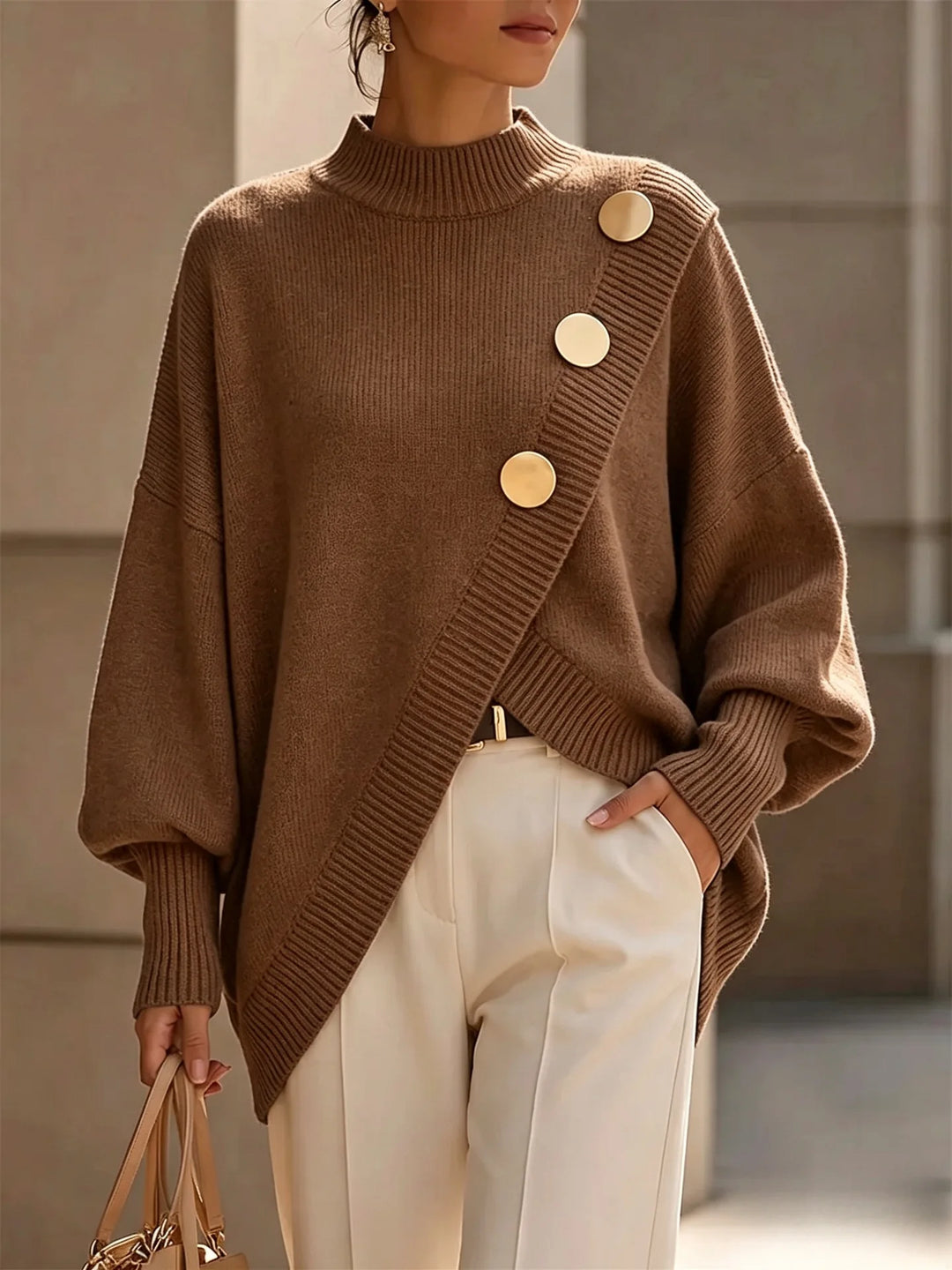 Adeline Elegant Button Detail Jumper