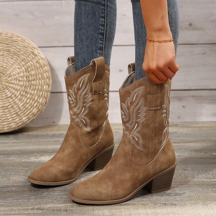 Delilah | Pointed-Toe Embroidered Western Boots