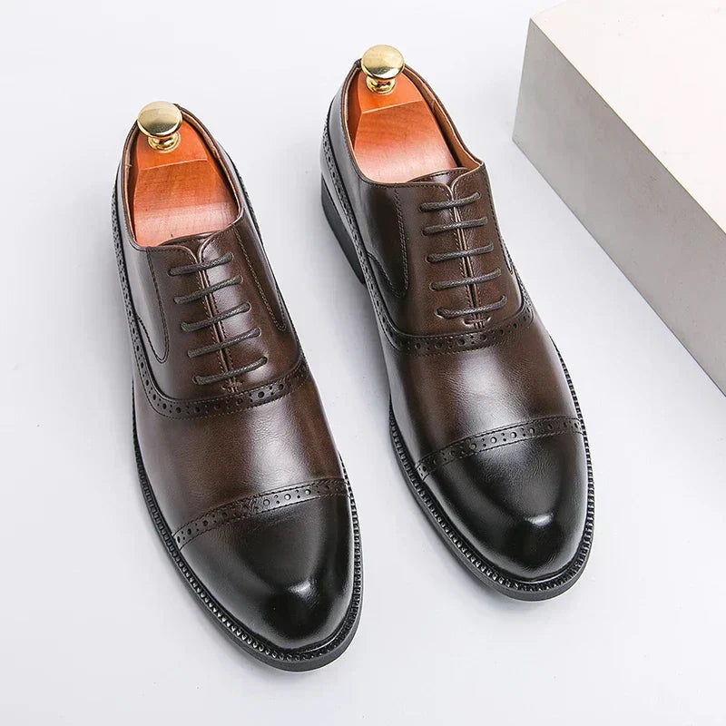 Genuine Leather Lace-Up Shoes