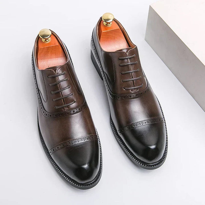 Genuine Leather Lace-Up Shoes