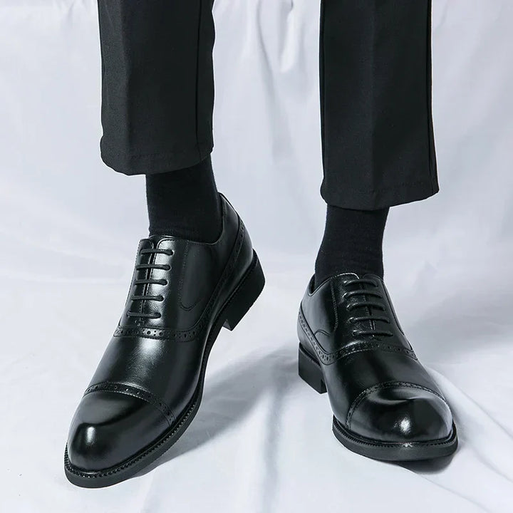 Genuine Leather Lace-Up Shoes