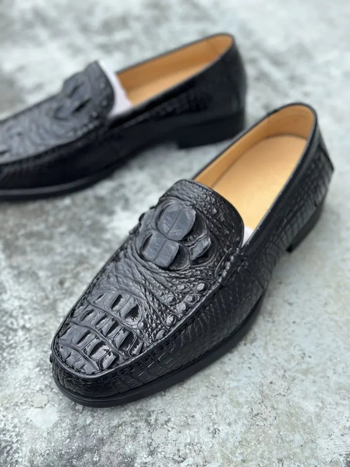 Cavendish | Distinctive Croc-Effect Loafers