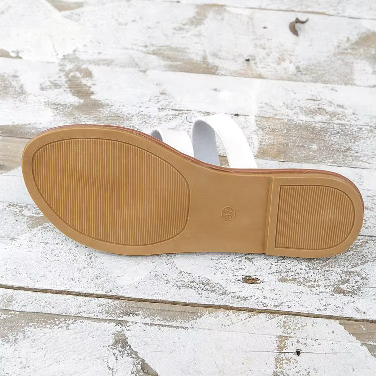 Nora | Flat Leather-Look Sandals
