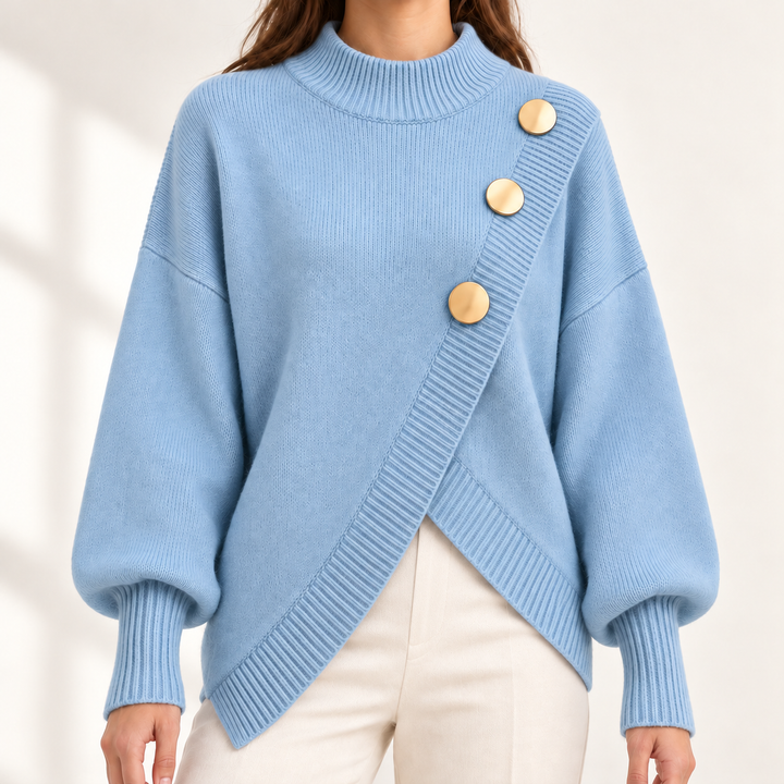 Adeline Elegant Button-Detail Jumper