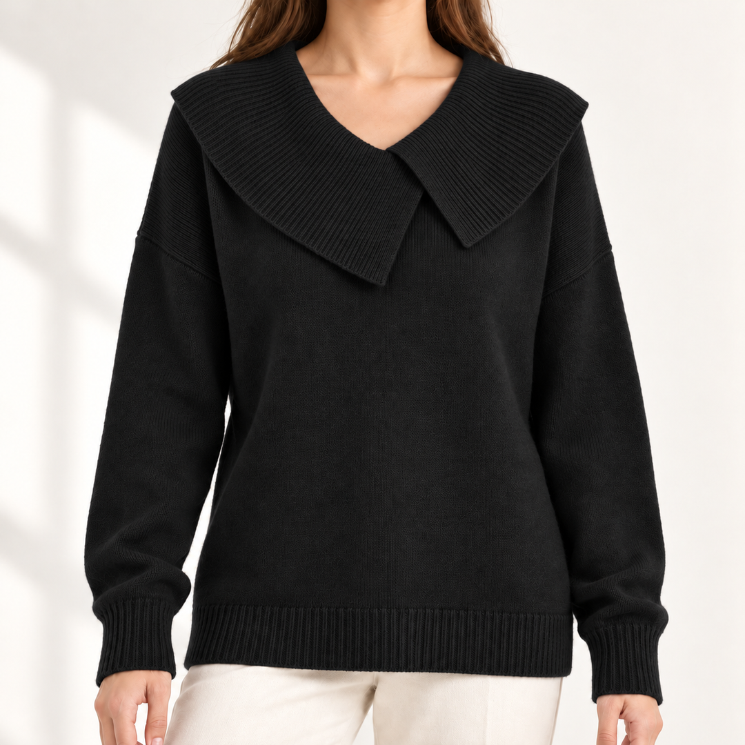 Isolde Relaxed Statement-Collar Jumper