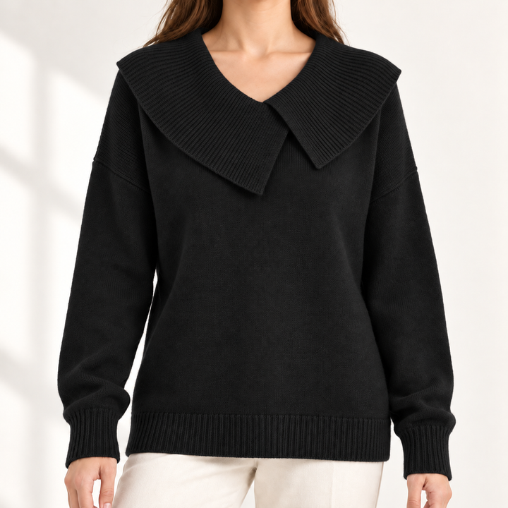 Isolde Relaxed Statement-Collar Jumper