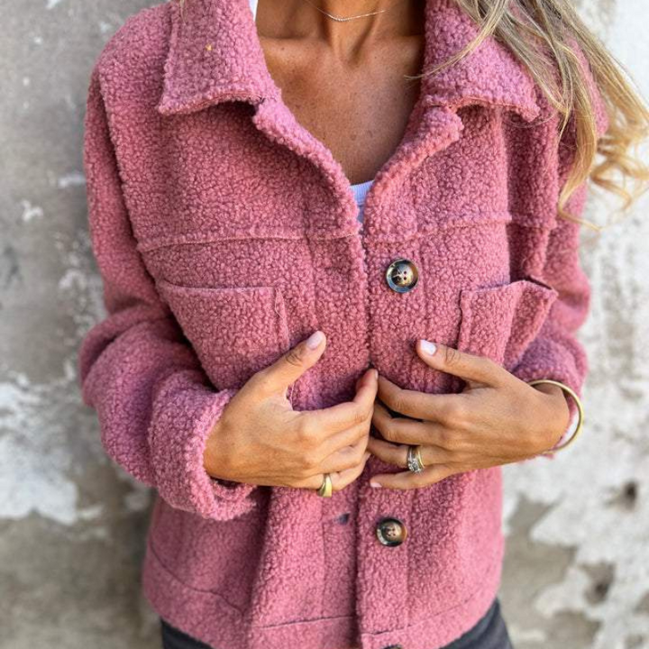 Cecily Cosy Faux-Fur Button Jacket