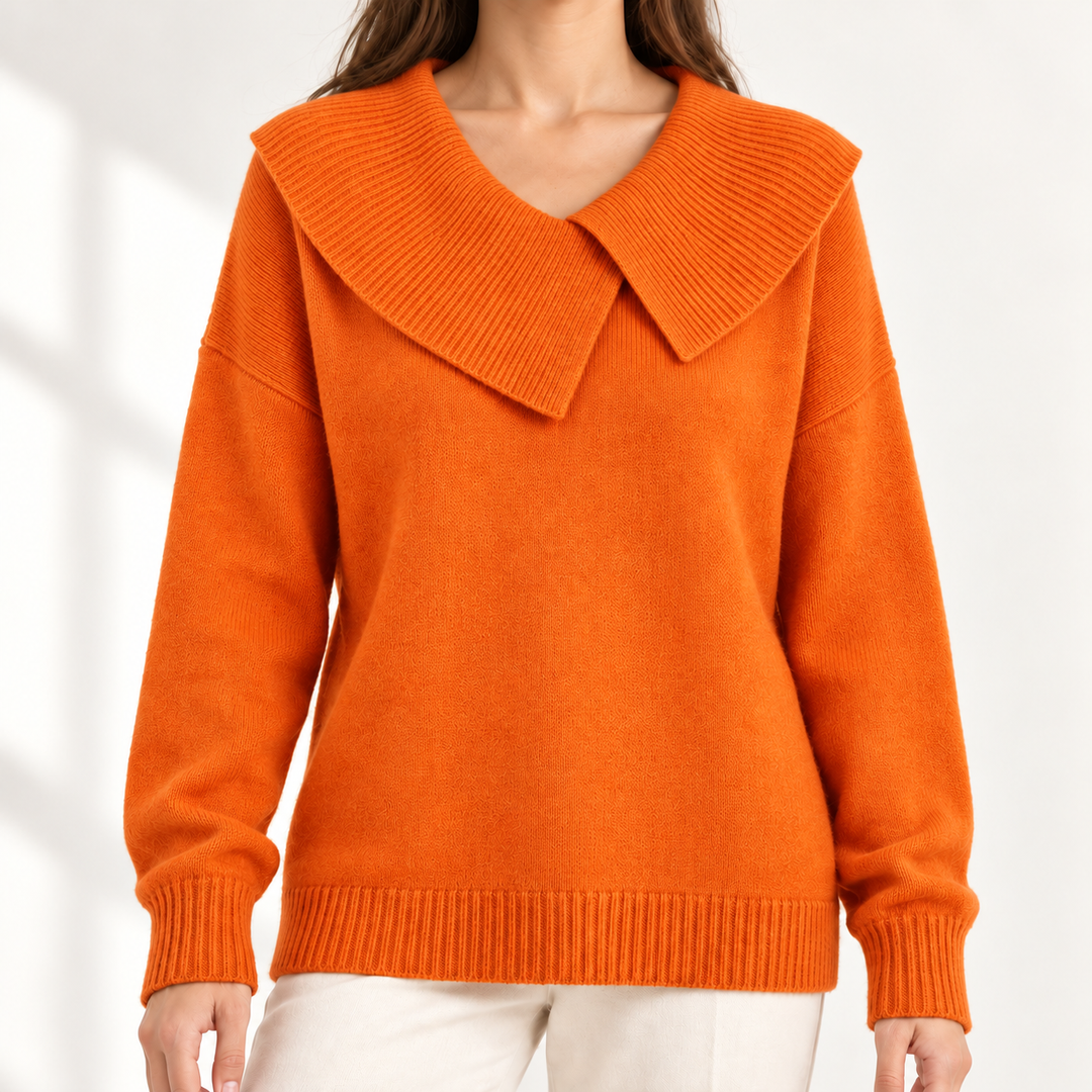 Isolde Relaxed Statement-Collar Jumper