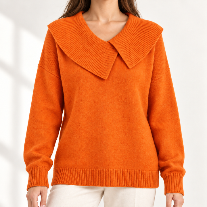 Isolde Relaxed Statement-Collar Jumper