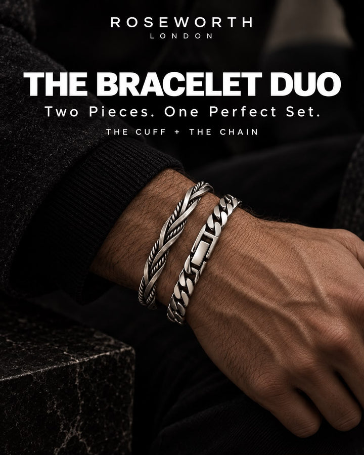 Men's Sterling Silver Bracelet Set
