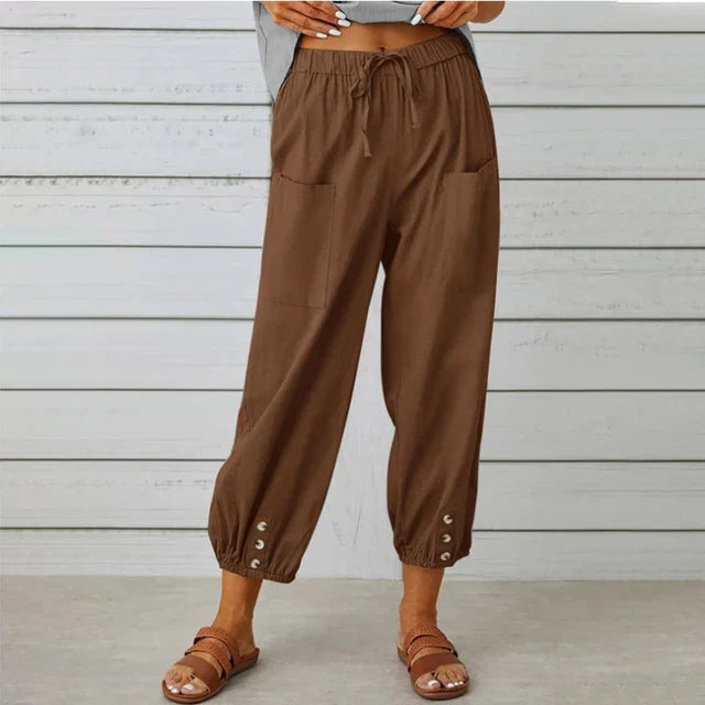 LENA HIGH WAIST RELAXED TROUSERS
