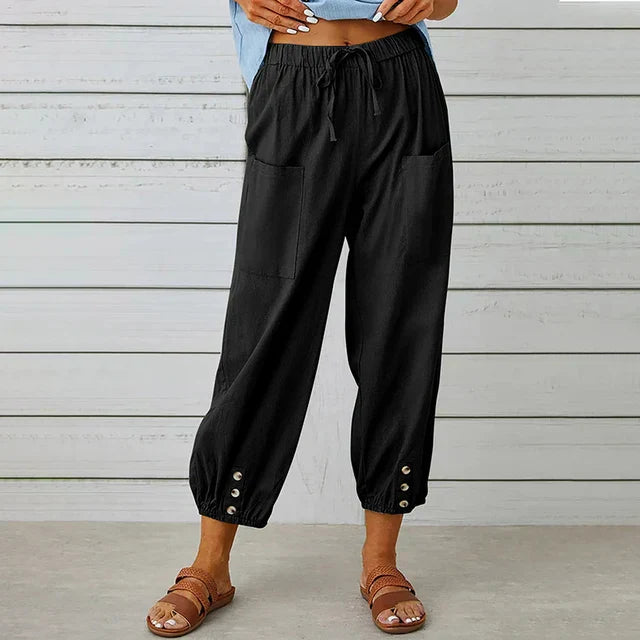 LENA HIGH WAIST RELAXED TROUSERS