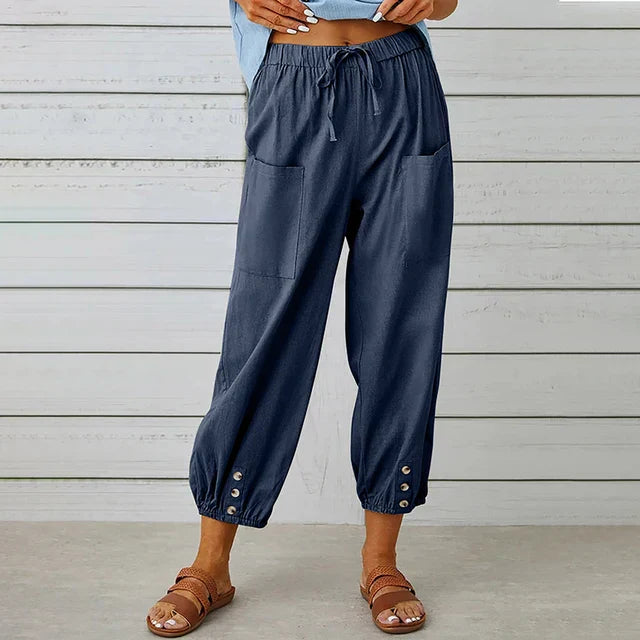 LENA HIGH WAIST RELAXED TROUSERS