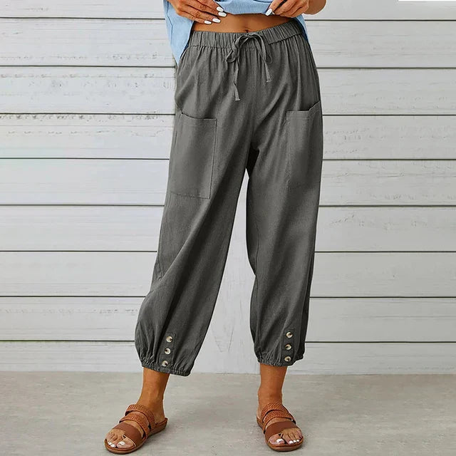 LENA HIGH WAIST RELAXED TROUSERS