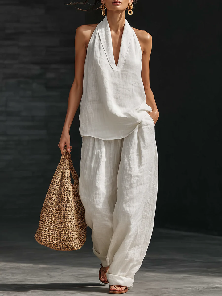 Nathalie™ – Sleeveless Top and Wide-Leg Trouser Set