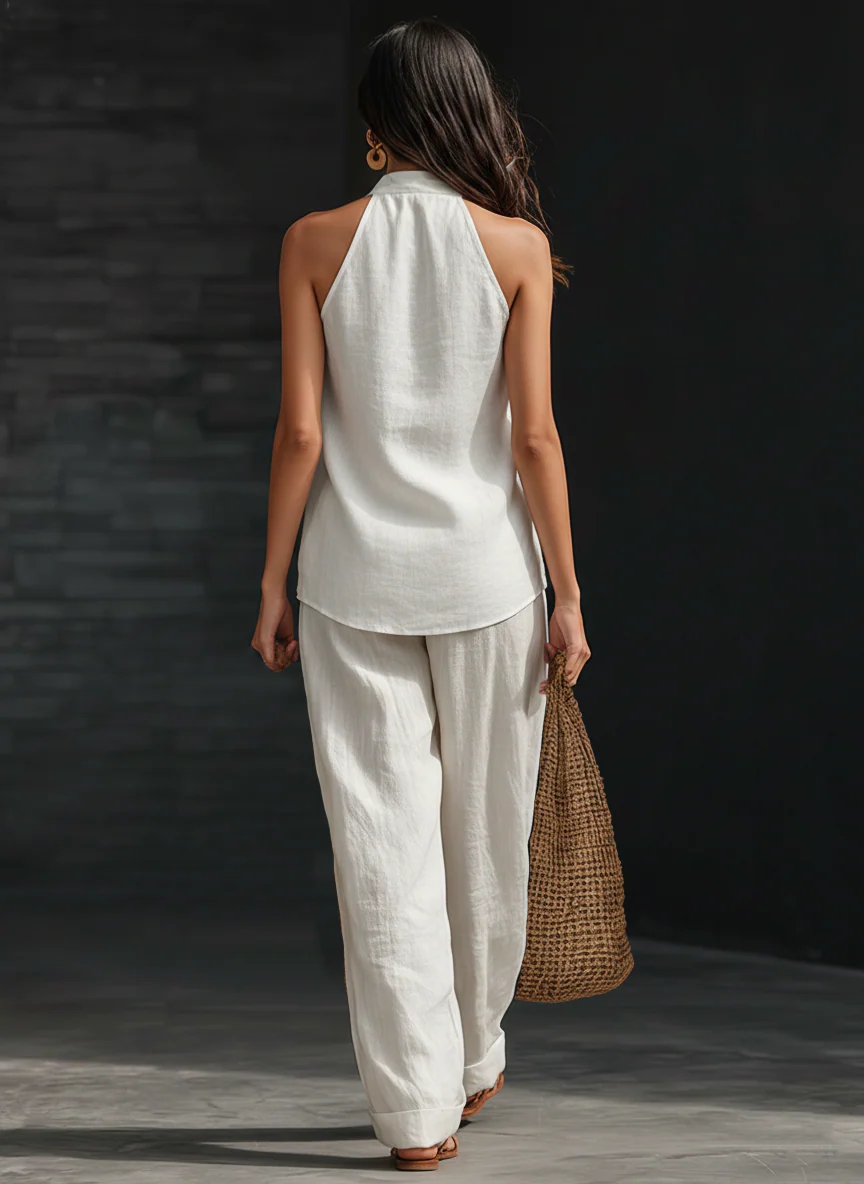 Nathalie™ – Sleeveless Top and Wide-Leg Trouser Set