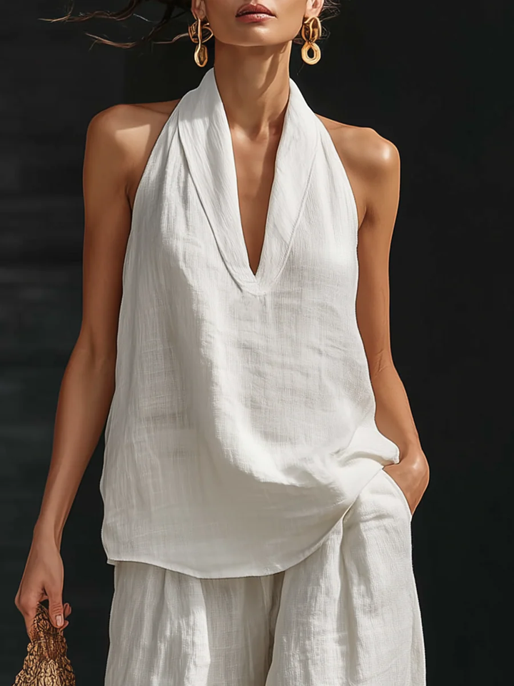 Nathalie™ – Sleeveless Top and Wide-Leg Trouser Set