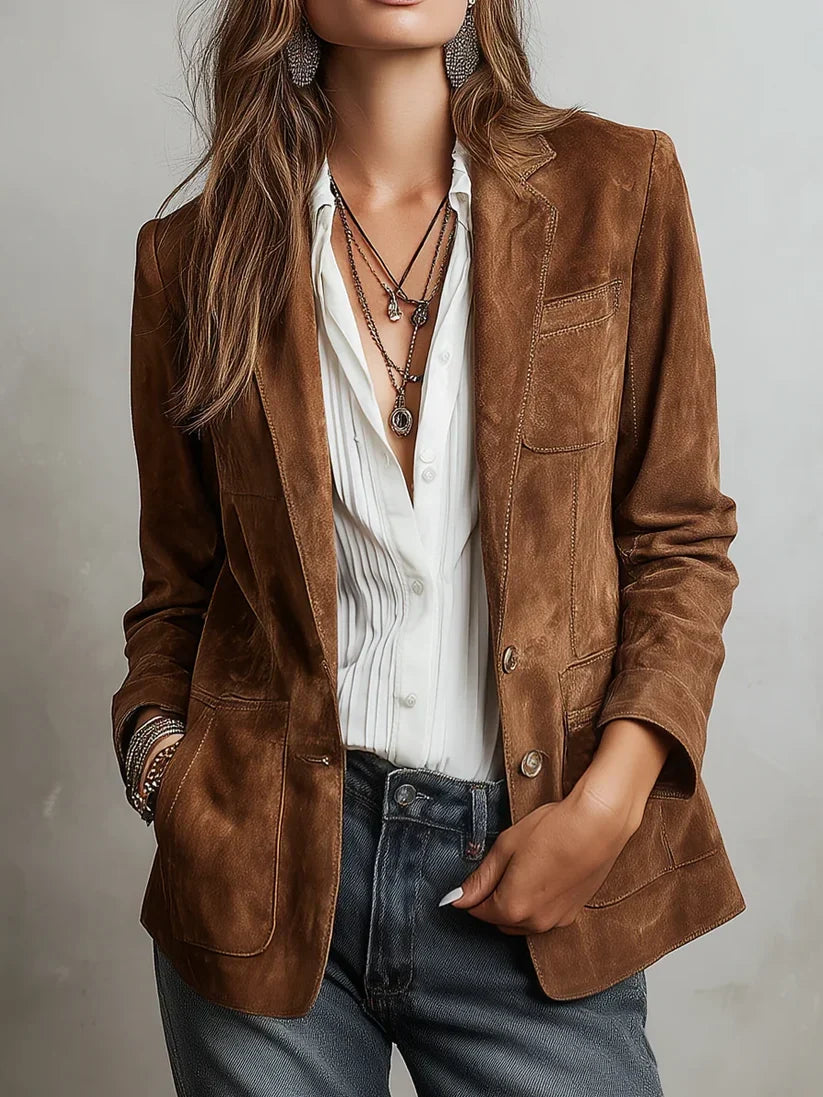 Cristina Contrast-Stitch Blazer