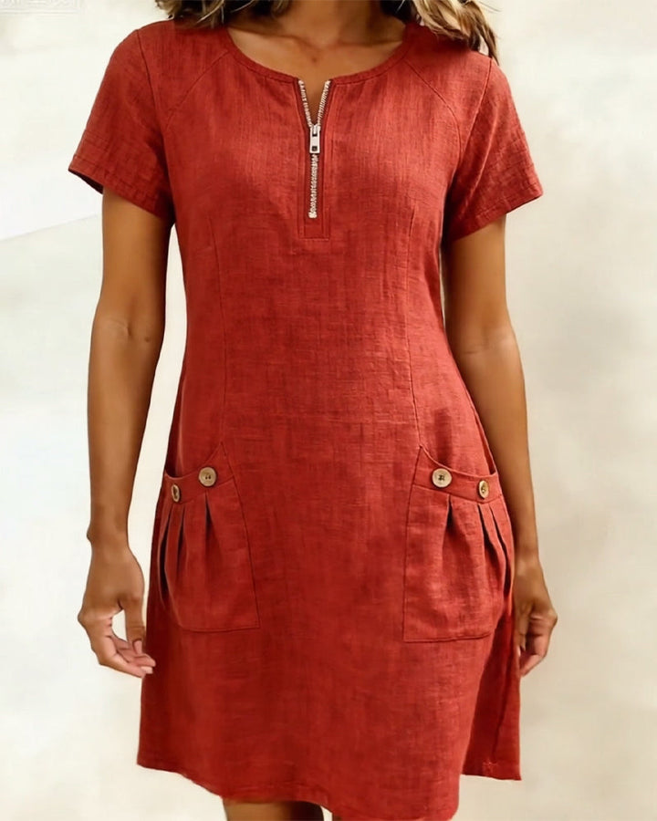 Linn Cotton dress with zip fastening