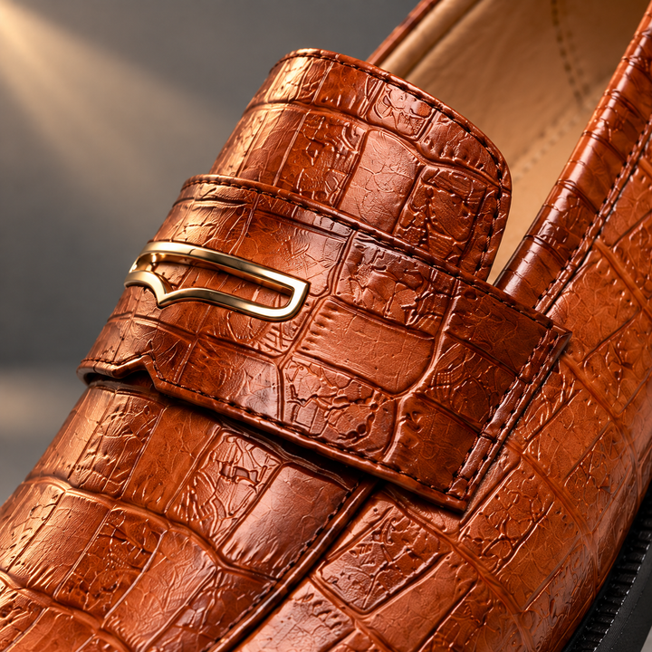 Alderton Refined Croc-Embossed Loafers