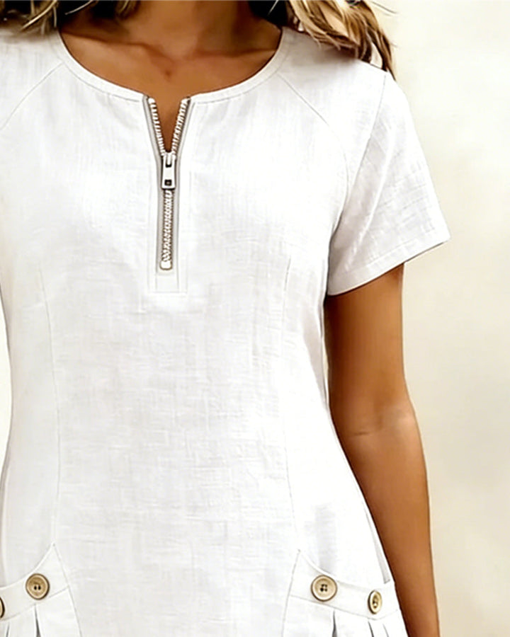 Linn Cotton dress with zip fastening
