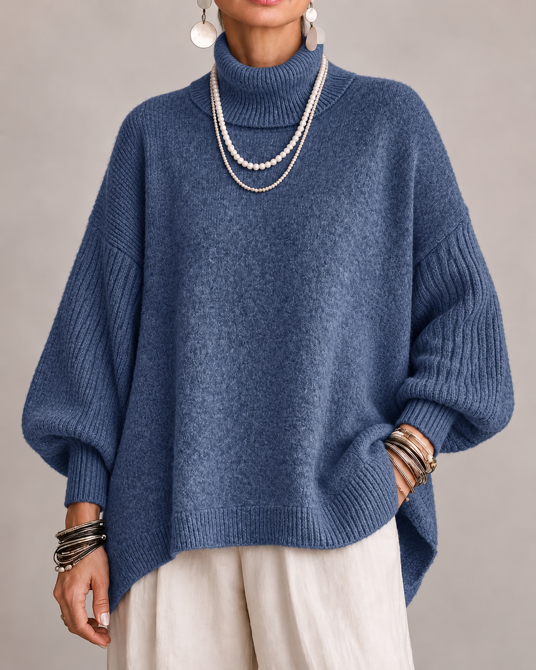 Kathleen Relaxed Folded-Neck Jumper