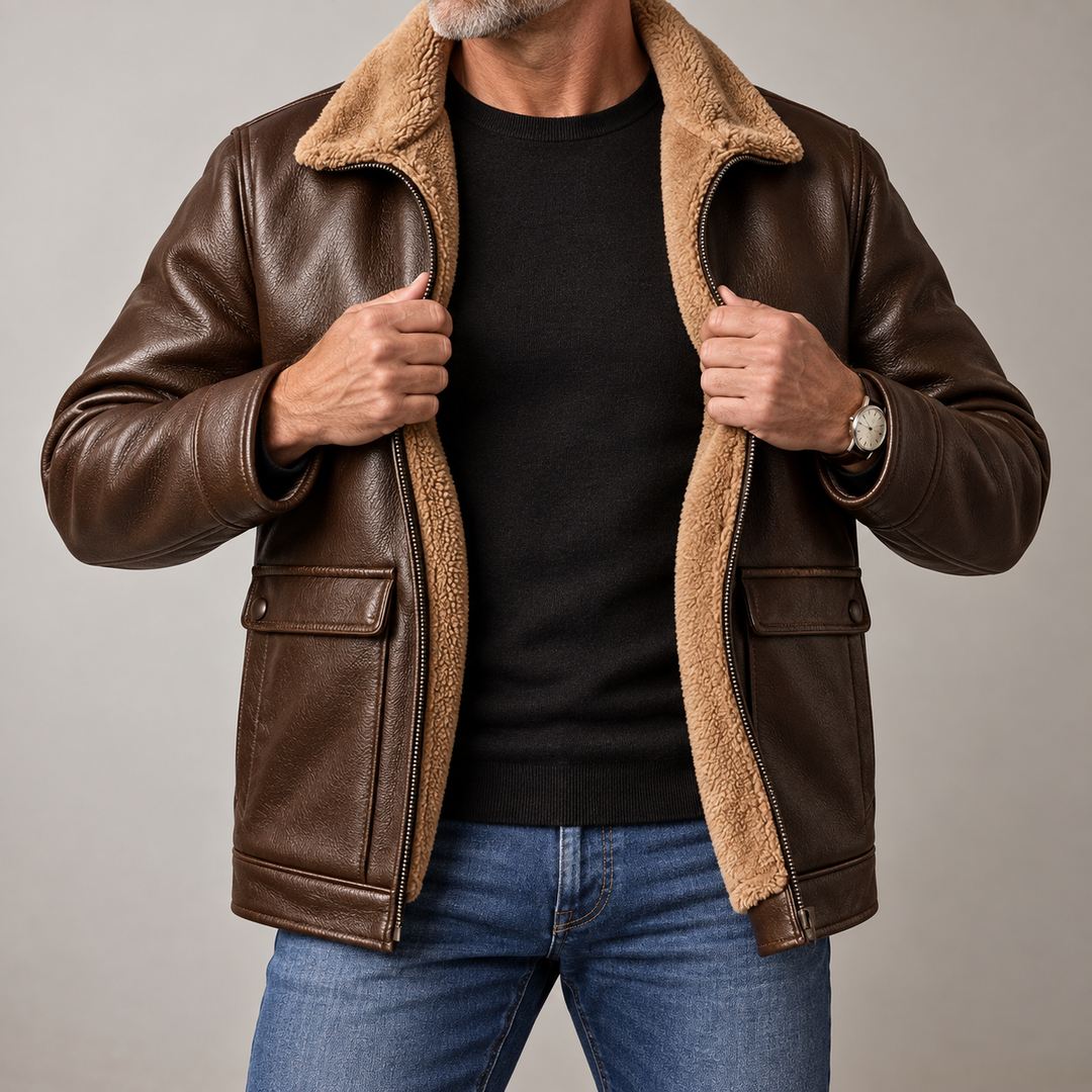 Hayes Sherpa-Lined Leather Jacket