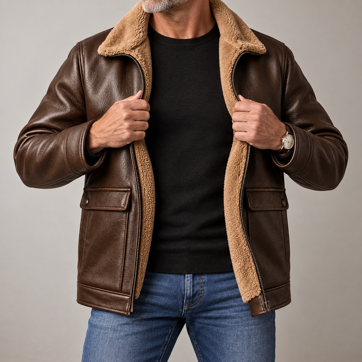Hayes Sherpa-Lined Leather Jacket