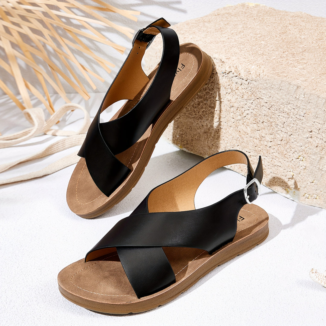 Willow | Flat Cross-Strap Sandals