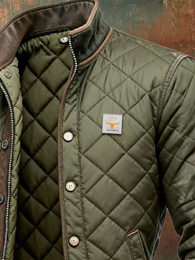 Franco Quilted Jacket with Leather Trim