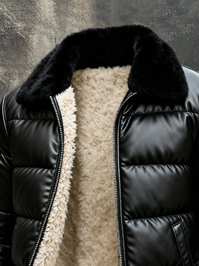 Patrick Shearling-Collar Quilted Bomber Jacket