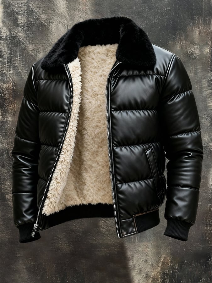 Patrick Shearling-Collar Quilted Bomber Jacket
