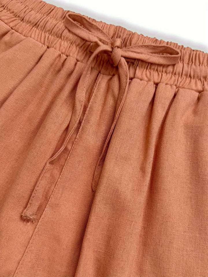 CHERRY RELAXED DRAWSTRING TROUSERS