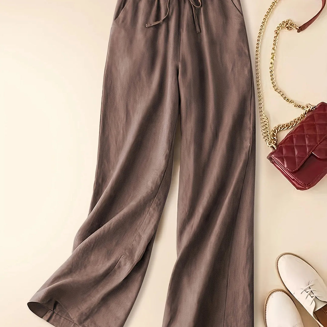 CHERRY RELAXED DRAWSTRING TROUSERS