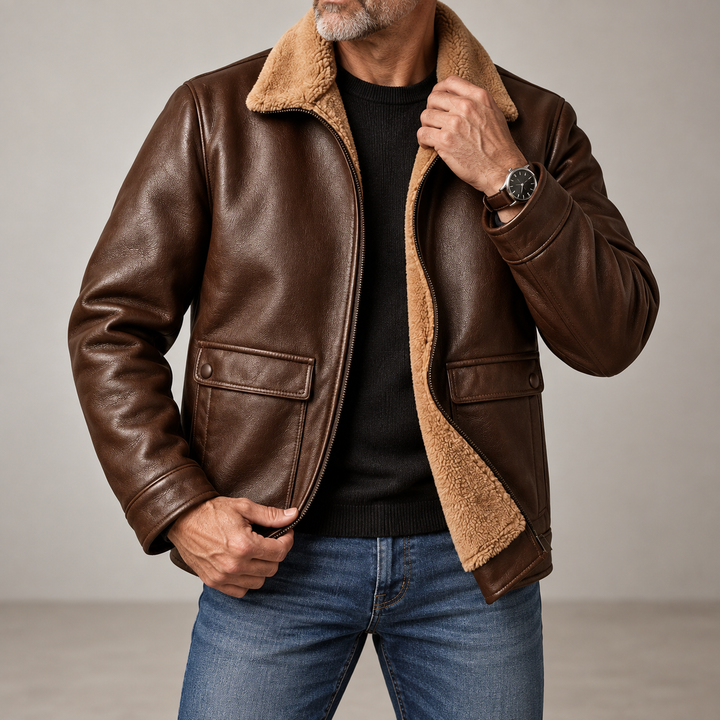Hayes Sherpa-Lined Leather Jacket