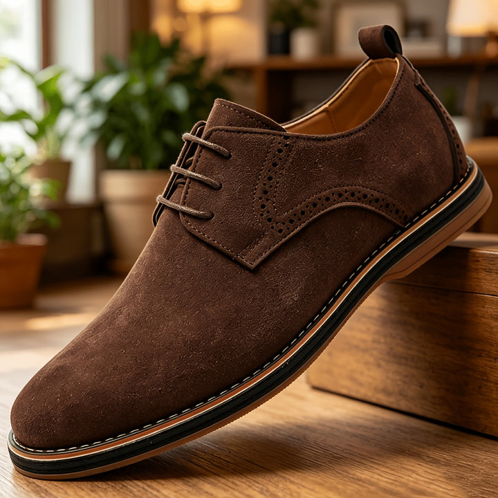 All-Day Comfort Derby Shoes — Aldgate Suede-Finish Brogue
