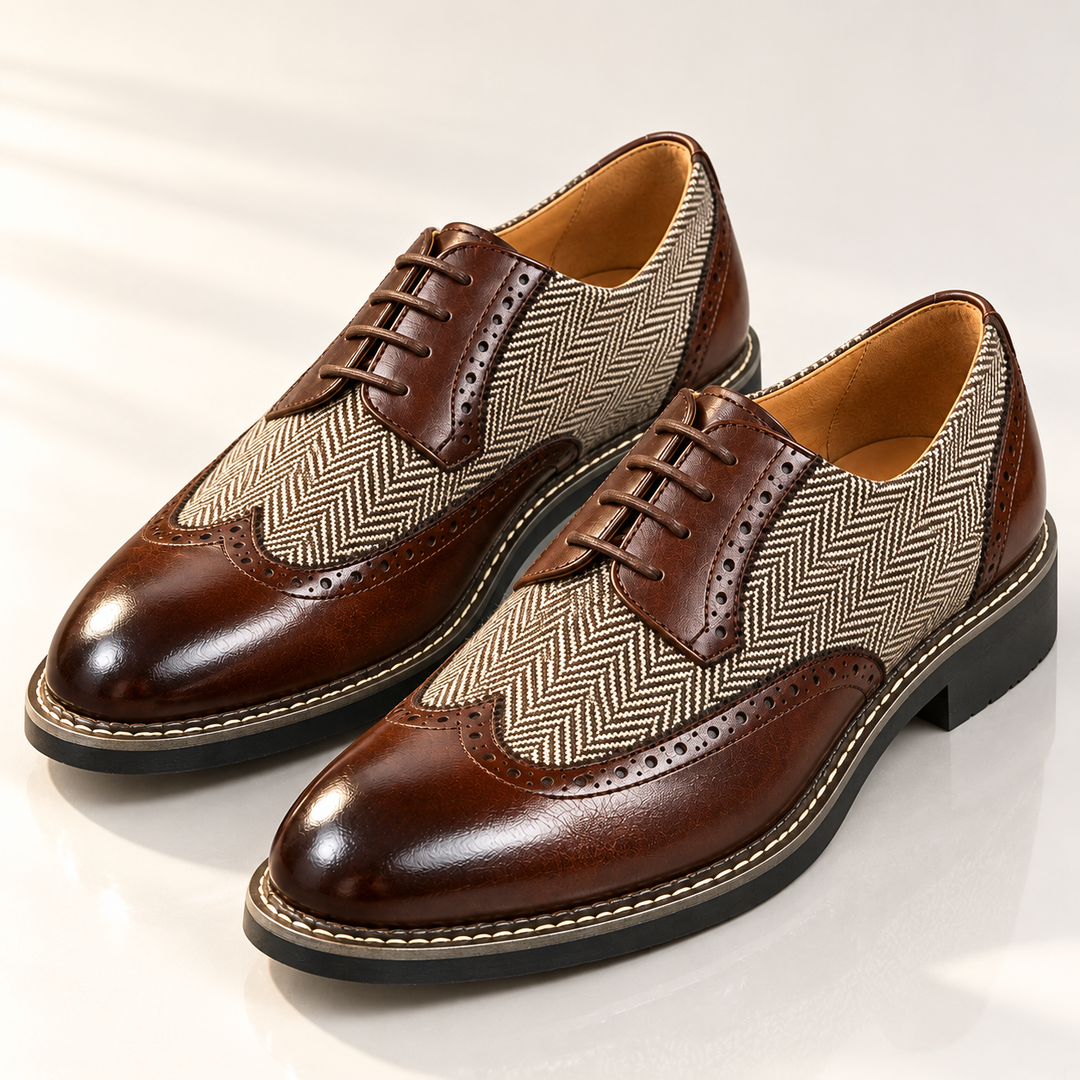 Demarco Leather Herringbone Oxfords