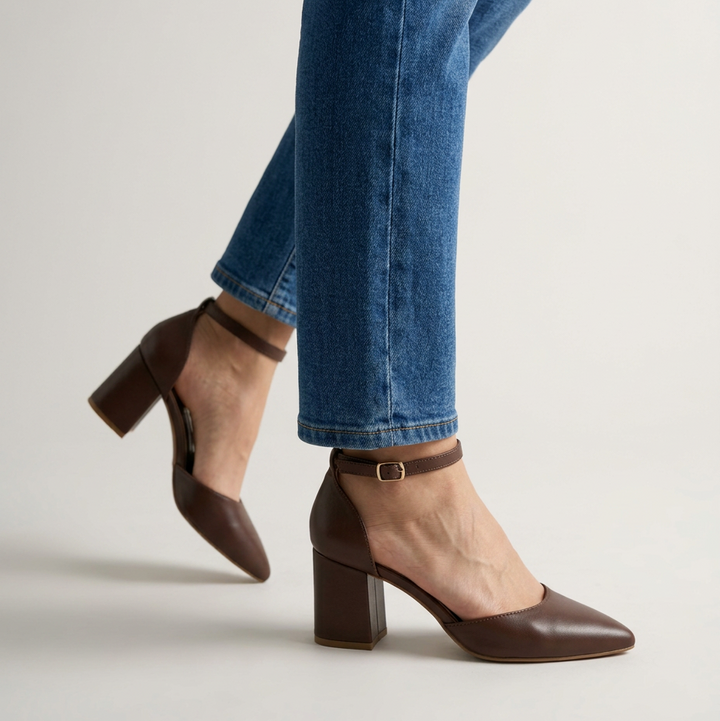 Elara Comfortable Pointed-Toe Block Heels