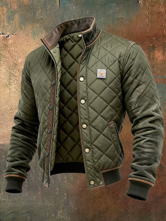 Franco Quilted Jacket with Leather Trim