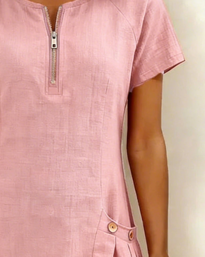 Linn Cotton dress with zip fastening