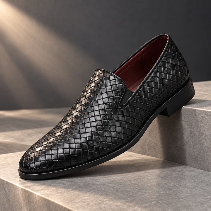 Bellamy woven comfort loafers in Black