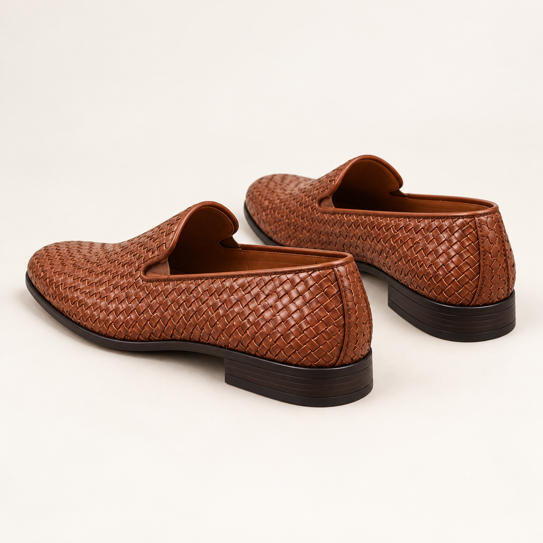 Rear three-quarter view of Bellamy Woven Comfort Loafers